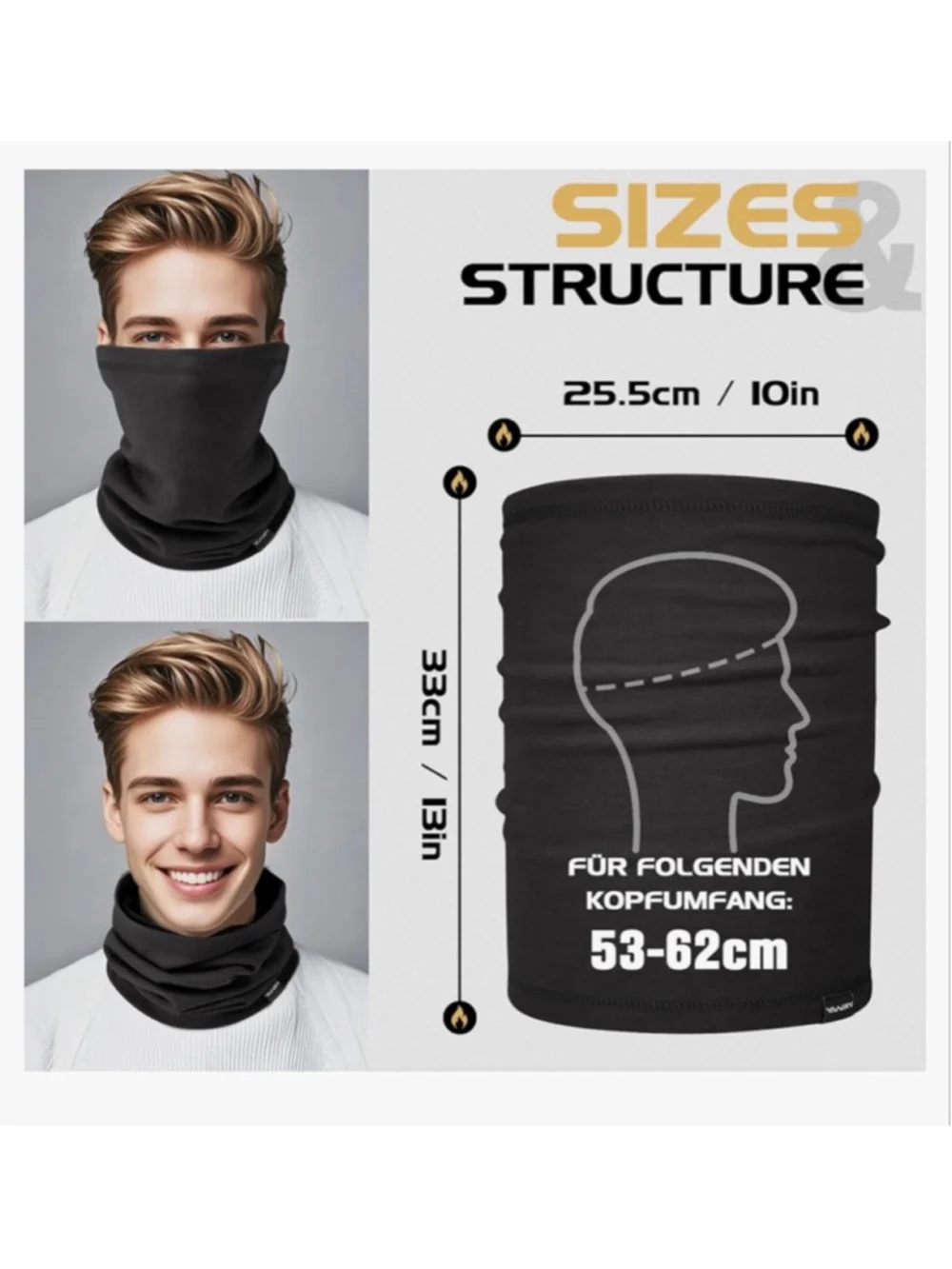 NEW 2 Neck Gaiter Winter Neck Warmer Unisex Windproof Face Mask Breathable Ski